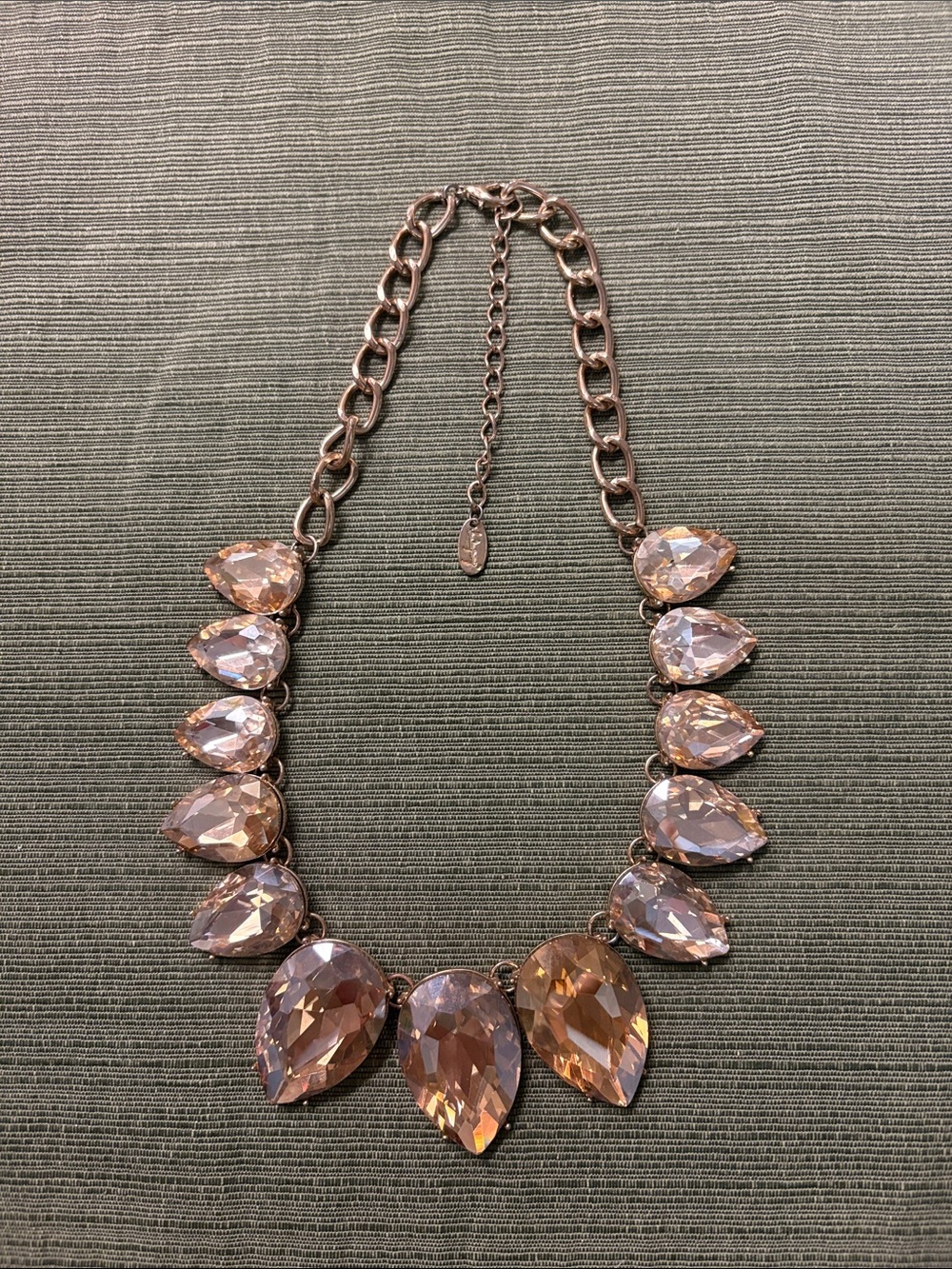 Gold-Tone Teardrop Crystal Necklace